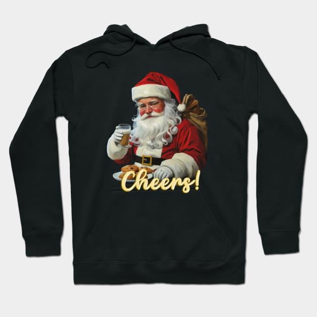 Santa Claus Cheers: Festive Holiday Hoodie by TeeandecorAuthentic